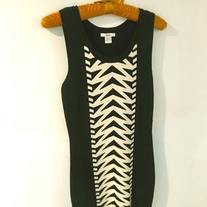 Bar III bodycon black and white knit dress